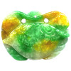 38x52mm White, Green & Yellow Jadeite Carved CRAB Pendant/Focal Bead