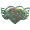 35x50mm African Bloodstone WINGED HEART Pendant/Focal Bead