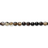 3mm Black Agate ROUND Beads - 8" Strand