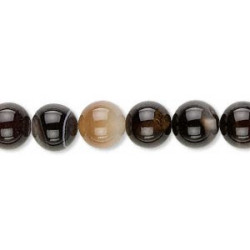 8mm Natural Black Agate ROUND Beads