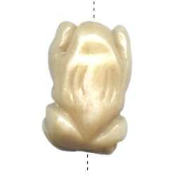 11x17x24mm 3-D Carved Bone FROG Animal Fetish Bead
