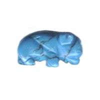 14x23mm Block Matrix Turquoise (Simulated) BUFFALO Animal Fetish Bead
