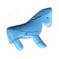 24x26mm Block Matrix Turquoise (Simulated) HORSE Animal Fetish Bead