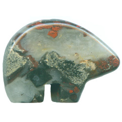 20x30mm Brecciated Jasper Zuni BEAR Animal Fetish Bead