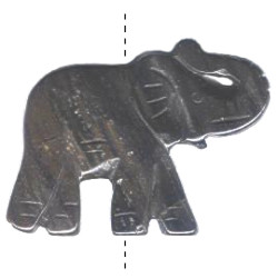 30x40mm Brecciated Jasper ELEPHANT Animal Fetish Pendant/Focal Bead