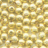 4mm Hollow Brass Diamond Cut ROUND Beads