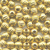 4mm Hollow Brass Fluted ROUND Beads