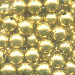 6mm Hollow Brass Smooth ROUND Beads