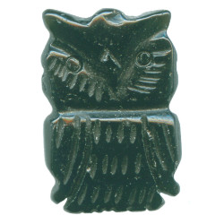 16x27mm Blackstone Flat-Back OWL Animal Fetish Bead