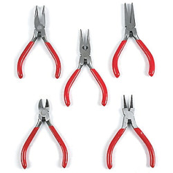 4-1/2" to 5" Red Plastic Handle JEWELRY PLIER SET
