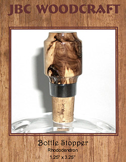Rhododendron Classic Cork Wine Bottle Stopper ~ JBC Woodcraft®