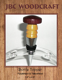 Purpleheart & Yellowheart Chrome Finish Wine Bottle Stopper ~ JBC Woodcraft®