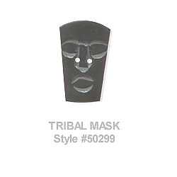 1-3/4" Carved Natural Horn (2-Hole) *Tribal Mask* BUTTON