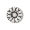 3/4" Antiqued Silvertone Metal (Loop-Back) Round Daisy BUTTON CLOSURES