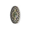 3/4" Antiqued Brasstone Metal & Faux Jade (Loop-Back) Oval *Izmire* CONCHO BUTTON CLOSURES