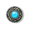 3/4" Antiqued Silvertone Metal & Faux Turquoise (Loop-Back) Round *Navajo* CONCHO BUTTON CLOSURES