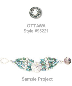 5/8" Antiqued Silvertone Metalized Acrylic & Faux Pearl (Loop-Back) Round *Ottawa* CONCHO BUTTON CLOSURES
