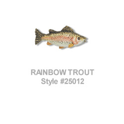 1-1/2" Handpainted Polyresin (Loop-Back) Rainbow Trout/Fish BUTTONS