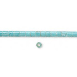 22" Strand, 3x3mm Block Turquoise HESHI Beads