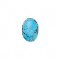 10x14mm Block Turquoise (Simulated) OVAL CABOCHON