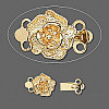 8mm Gold Plated Floral 2-Strand BOX CLASP