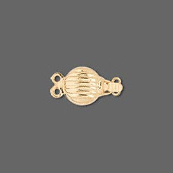 8mm Gold Plated Scallop Shell 2-Strand BOX CLASP