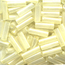 MILL HILL® #G72001 (Japanese) 1.9x6mm BUGLE BEADS: Pale Yellow Pearl Luster