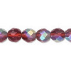 8mm Transparent Ruby Red A/B Vitrial Czech Fire Polished Faceted ROUND Beads