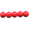 8mm Opaque Medium Red Pressed Glass Smooth ROUND Beads