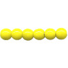 6mm Opaque Yellow Pressed Glass Smooth ROUND Beads