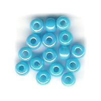 5mm Light Blue Rainbow Luster French Glass "E" BEADS (Rocaille)