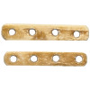 6x32mm Antiqued (Tea Stained) Bone 4-Hole SPACER BAR Components - Drilled Front to Back, Narrow Side