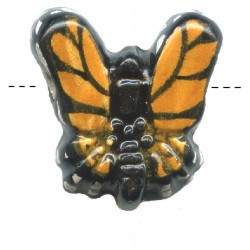 20x30mm Hand Painted Ceramic Monarch BUTTERFLY Bead