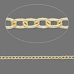 16" Unfinished Gold Plated 3mm Oval Cable CHAIN