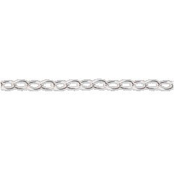 16" Unfinished Sterling Silver 1.4mm Fine Oval Cable CHAIN
