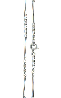 24" Finished Stainless Steel 3mm Oval & Twisted Bar CABLE CHAIN Necklace with Spring Clasp