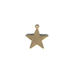 1/2" Stamped Brass Flat Star Charm