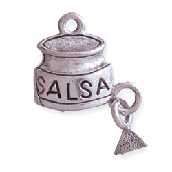 3/4" Silvertone Pewter Salsa Jar Charm
