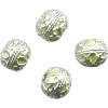 10mm Mint Green & Silver Cloisonne ROUND Beads