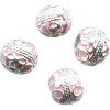 10mm Light Pink & Silver Cloisonne ROUND Beads