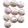 6mm Light Pink & Silver Cloisonne ROUND Beads