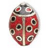 12x16mm Gold & Red Cloisonne LADY BUG Beads