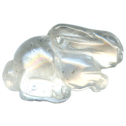 14x20mm Crystal Quartz 3-D RABBIT Animal Fetish Bead