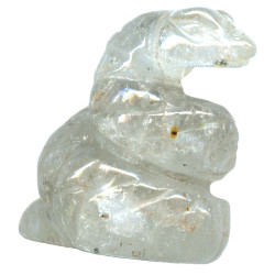 15x20mm Crystal Rock Quartz 3-D SNAKE Animal Fetish Bead
