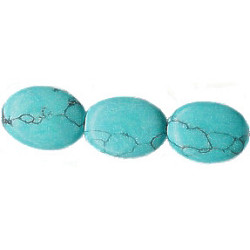 12x16mm Blue Matrix Chalk Turquoise OVAL Beads