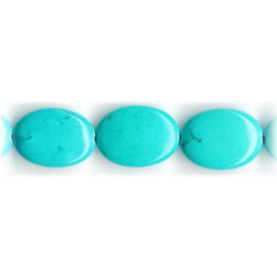 13x18mm Blue Chalk Turquoise FLAT OVAL Beads