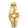 10x24mm Picasso Ivory & Brown Pressed Glass Willendorf Venus GODDESS Beads