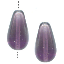 10x15mm Transparent Dark Amethyst Pressed Glass DROP Beads