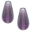 10x15mm Transparent Dark Amethyst Pressed Glass DROP Beads
