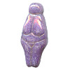 10x24mm Opaque Lavender & Copper A/B Pressed Glass Willendorf Venus GODDESS Beads
